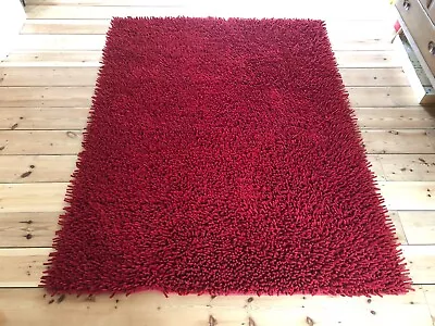 £140 • Buy Habitat Red Felt 100% Wool Rug 140cm X 200cm