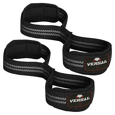 Weight Lifting Figure 8  Straps Padded Wrist Support Gym Straps Deadlifting Pair • £5.90