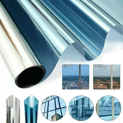 1-10xOne Way Mirror Tint Window Glass Film Solar UV Reflective Privacy Protector • $71.99