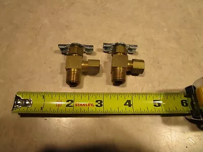 Lot Of 2 Brass Needle Valves 1/4  Npt To 1/4  Tube 90 Degree R0528 • $18.95