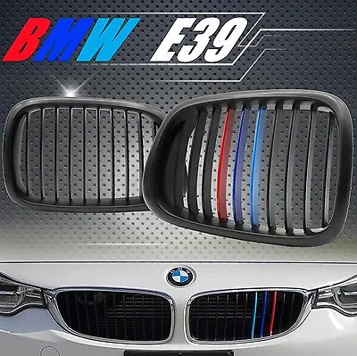 97-03 2pcs BMW E39 5-Series Front Kidney Grill M Color Matte Black M5 525 528  • $59.99