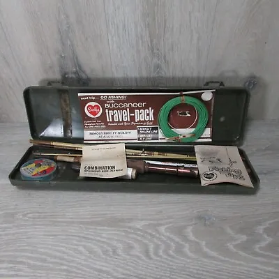 Vintage Berkley B5C 7' Buccaneer 5 PC Fly Fishing Rod Travel Pack + Case & Accs • $59.93