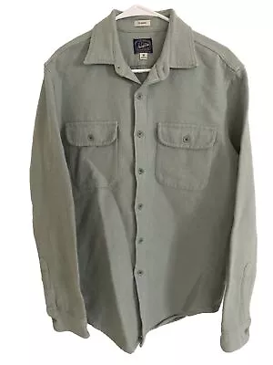 J. CREW Men's 100% Cotton Chamois Flannel Button Work Shirt Light Green Medium • $34.99