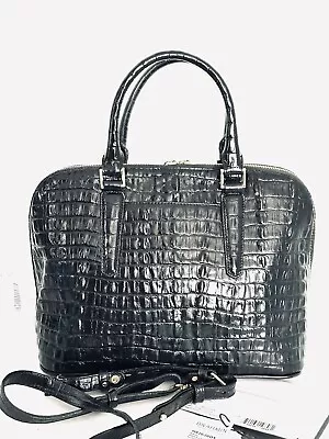 Brahmin Vivian Black Onyx La Scala Satchel Shoulder Bag Handbag EUC • $190