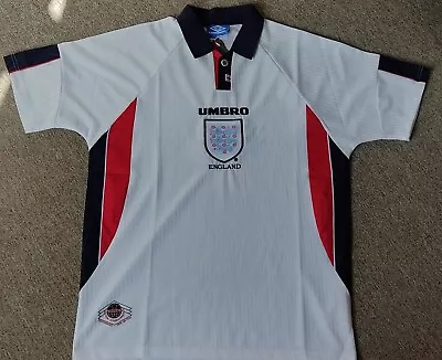 1998 World Cup England Home Retro Football Shirt Size Large Men's Brand New. • £27