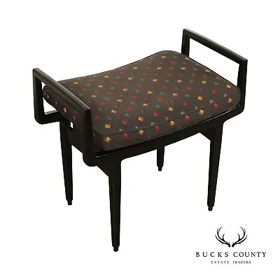 Baker Furniture Mid Century Modern Style Black Lacquered Foot Stool • $965