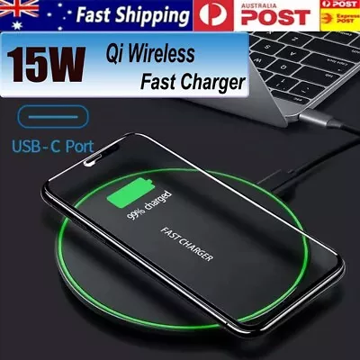 $6.64 • Buy 15W Qi Wireless Charger Charging Pad For IPhone 13 12 11 Pro Max Samsung S21 S20