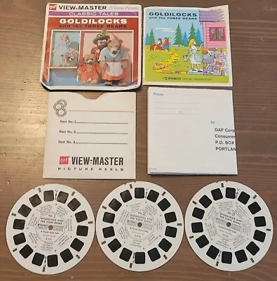 Gaf B317 Classic Tales Goldilocks & The Three Bears View-master 3 Reels Packet • $15.99