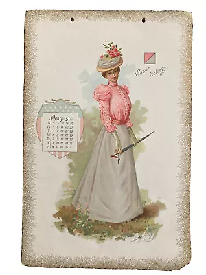 Vassar College Antique College Belle Calendar Page 1900 Fanny Casey Rare! • $49.99