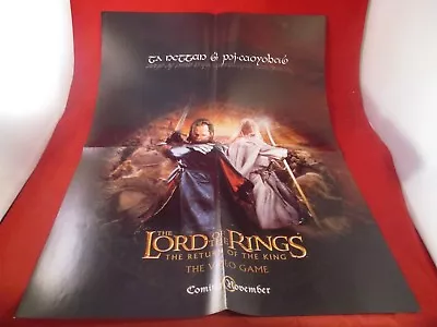 Lord Of The Rings Return Of The King PS2 Xbox GBA Gamecube Foldable Promo Poster • £18.99
