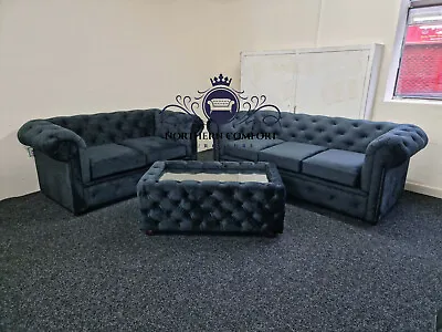 Chesterfield Sofa In Plush Velvet • £400