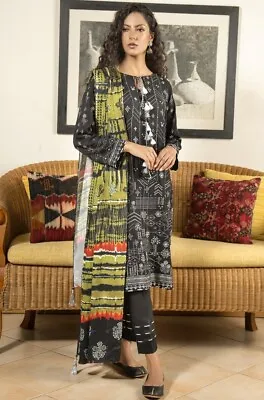 Lakhany 3 Piece Unstitched Embroidered Cottel Suit WCC-5026 • £32.99