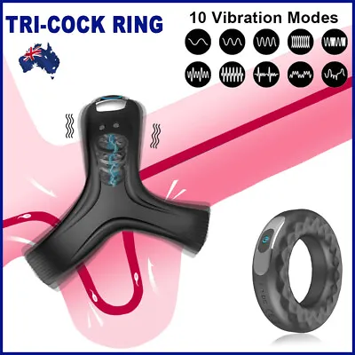 $34.95 • Buy Male Cock Ring Vibrator Penis Ring Delay Ejaculation G-Spot Massager USB Sex Toy