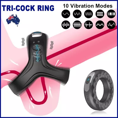 $34.95 • Buy Male Cock Ring Vibrator Penis Ring Delay Ejaculation G-Spot Massager USB Sex Toy