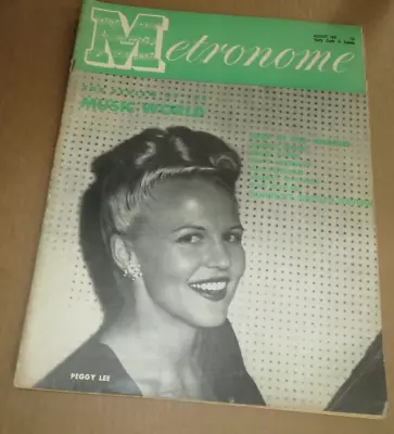 Metronome Magazine August 1946 Peggy Lee On Cover Extremely Rare • $32.95