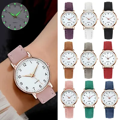 Ladies Wrist Watches Watch Quartz Analogue Women Leather Band Fashion Watch AUD • $13.37