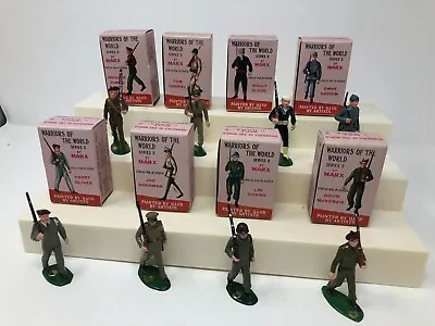 MARX WARRIORS OF THE WORLD 8 Of 9 Poses Korean War Soldiers With Boxes And Cards • $219