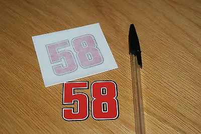 Marco Simoncelli Number 58 Decals (pair) • $4.35