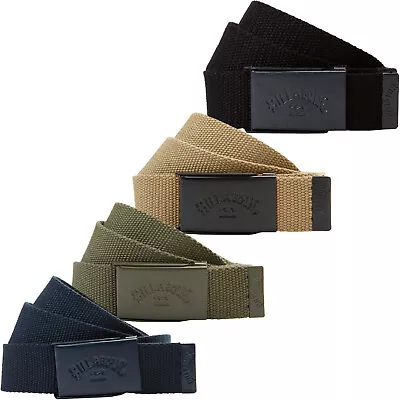 Billabong Mens Cog Adjustable Fabric Metal Buckle Webbing Belt • £17.95