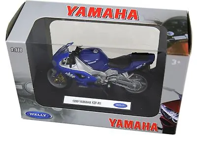 Welly Diecast Licenced 1:18 Scale Motorbike Model ~ Yamaha 1999 YZF-R1 • £14.99