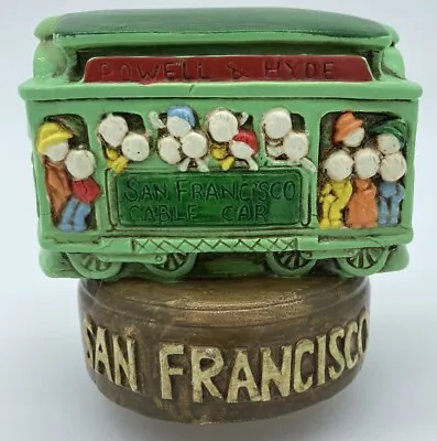 Vintage Powell Mason Hyde Cable Car San Francisco Trolley Music Box Ceramic • $14.99