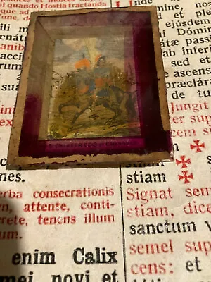 RARE ANCIENT THECA GLASS VIII Century Ex Voto : Handmade - Vatican City - 1798 ! • $124.99