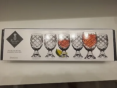 Pineapple Crystal Shot Glasses Beverege Drinkware By - Set Of 6 • $39