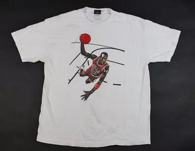 Michael Jordan Retro Kings White Dunking Flying Dunk Shirt Men's XL • $15.99