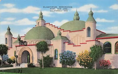 Vtg Postcard Planetarium Rosicrucian Park San Jose CA Linen Unposted • $1