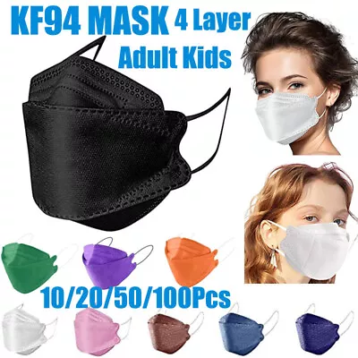 100Pcs KF94 Face Masks Adult/Kids 4-Layer Filter Protective Comfortable Mask • $13.98