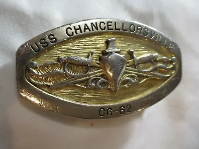 USS Chancellorsville CG-62 Cruiser Surface Warfare Officer SWO Belt Buckle • $20