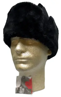 Mens Crown Cap Dry Ice Winter Cap With Ear Flaps And Ties Black XL • $28.53