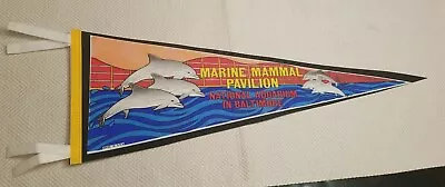 Vintage 1990's NATIONAL AQUARIUM BALTIMORE ~  Marine Mammal Pavilion Pennant  • $10