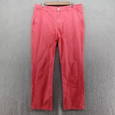 Bonobos Pants Mens 36x32 Pink Ink Dyed Washed Chinos Preppy Coastal Pockets • $24.99