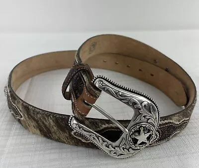 $60 • Buy Tony Lama Western Men's Belt Leather Brown Star Conchos Ranger C41264