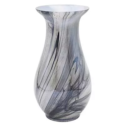 Lenonardo Collection Vincenza Glass Marble Vase 32cm Home Decor • £24.95