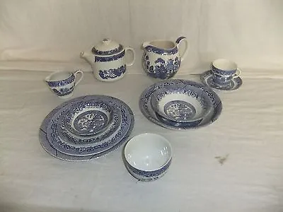 C4 Pottery Barratts Of Staffordshire - Willow - Blue Vintage Tableware - 1B5A • £1.99