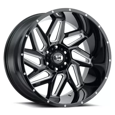 1 New Vision 24X12 6x5.5 6x139.7 -57 Gloss Black Milled Spoke Spyder Wheel/Rim • $405