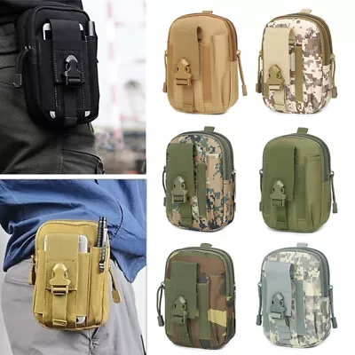 Men/Women's Military Tactical Camo Phone Molle Pouch Belt Waist Fanny Pack Bag • $2.99