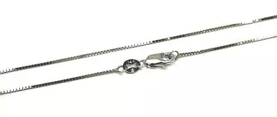 $125 • Buy 0.65mm 14k White Gold Shiny Italian Box Chain Necklace Lobster Clasp 16 -24 