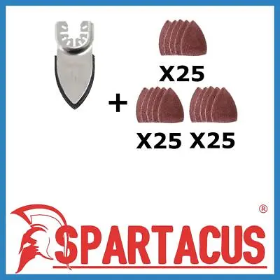 Spartacus Multi Tool Finger Pad Sanding Kit Multi Pack 60 80 120 Grit 75 Sheets • £19.49