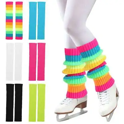 Women's Party Leg Warmers Knitted Neon Dance 80s Costume 1980s Leg Warmers Gift • $6.80