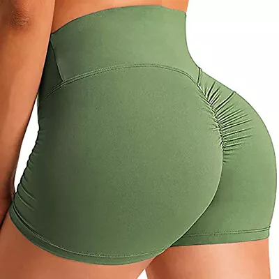 £5.99 • Buy Ladies High Waist Yoga Pants Shorts With Pockets Women Anti-cellulite Biker Gym