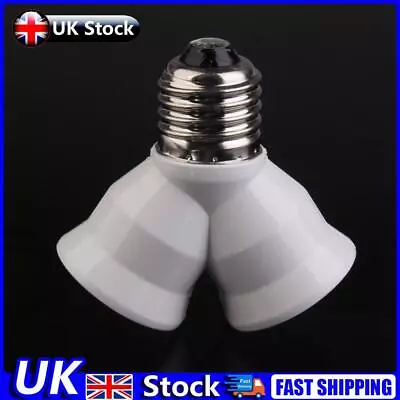 2Pcs E27 Base Light Lamp Bulb Socket 1 To 2 Splitter Adapter Converter Socket UK • £5.19