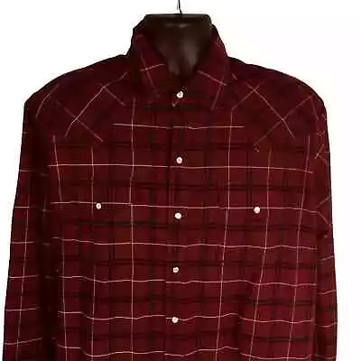 Vintage Ely Cattleman Shirt Adult Extra Large Pearl Snap Western Wear Plaid  • $17.95