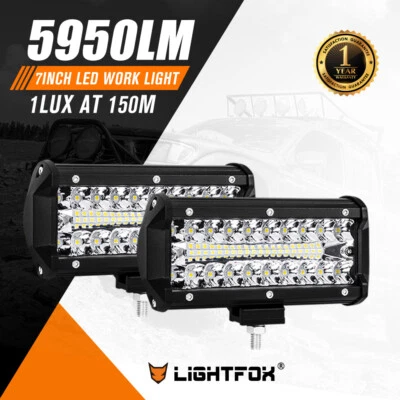 $32.95 • Buy 2x 7inch OSRAM LED Work Light Bar Spot Flood Fog Reverse Lamp Driving Offroad