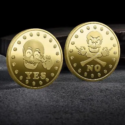 5pcs Skull Yes Or No Gold Plated Commemorative Coin Collection Art Craft Coin • $15.20