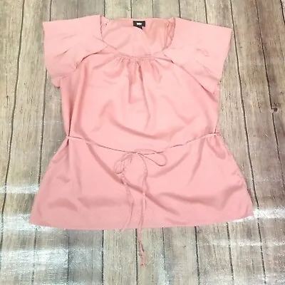 Mossimo Womens Top Size XXL Extra Large Pink Belted Short Sleeve Lightweight • $3