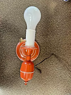 1950s Architectural Wall Mounted Sconce Plug In Light Portable Lamp Orange • $54.99