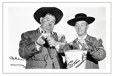 Laurel & Hardy Signed Photo Print Poster Autograph Poster Jitterbugs • £6.90